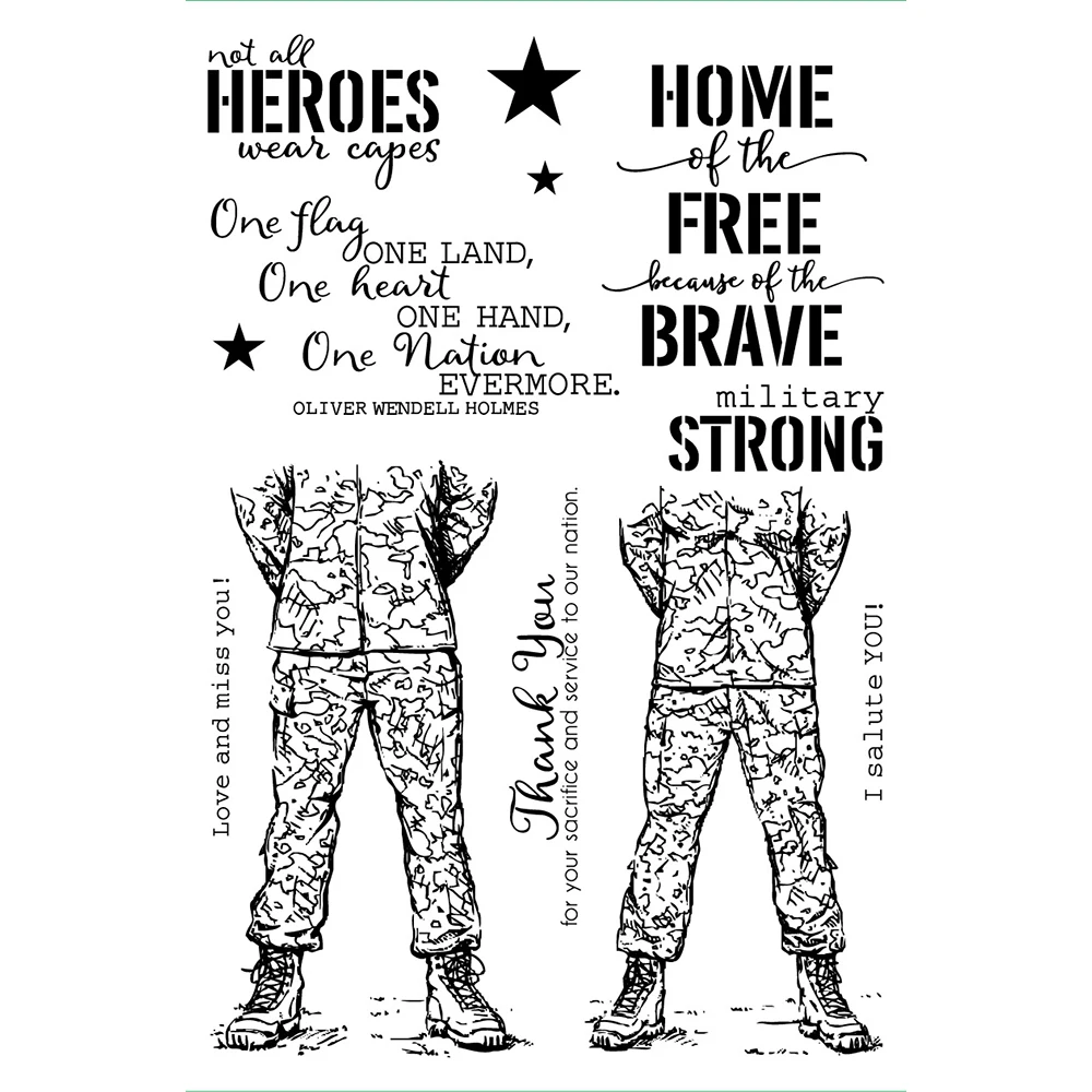 Tampon Militaire En Silicone Transparent, Sceau Pour Bricolage