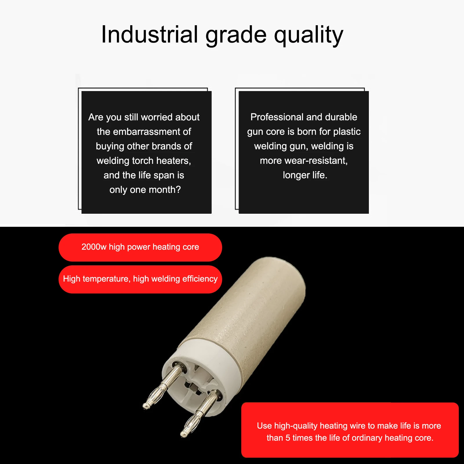 220V 2000W Plastic Integrated Welders 3000Pa Hot Air Gun Welding Torch Gun Heating Core Set High Power With Welding Rod Nozzle 3