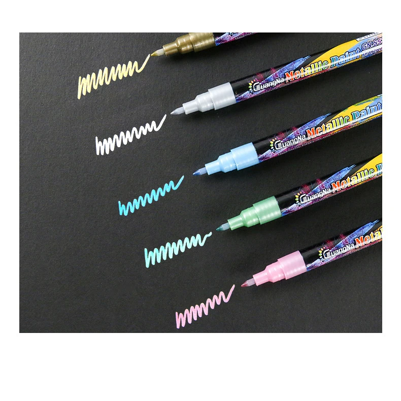 6/12/18/24 Farben 0,7mm Metallic Markierung stifte Set Acrylfarben DIY Zeichnung Graffiti Malerei Schul bedarf Kunst Briefpapier – Detail 12