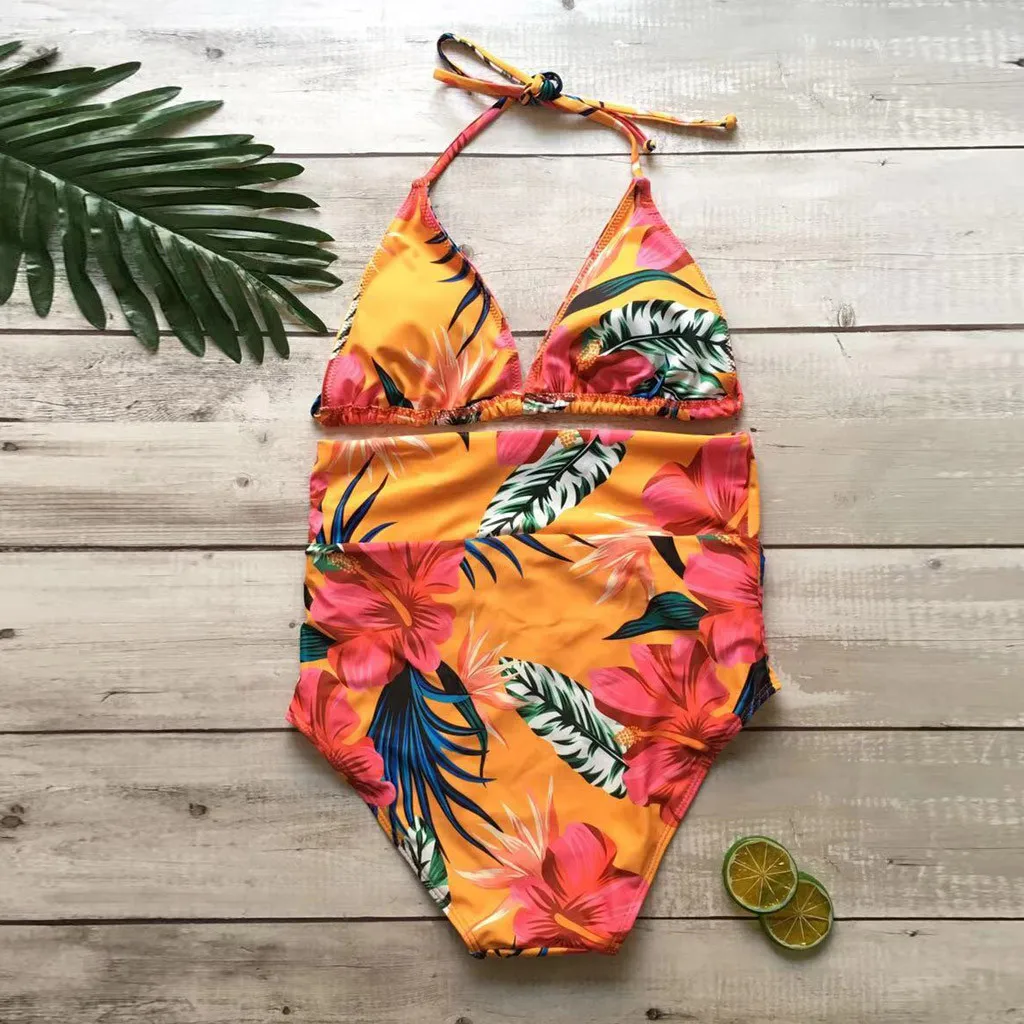 KANCOOLD Bikinis Set Push Up High Waist Printed Bikini Set 2020 Hot Sale Padded Bra Swimsuit Female Beach Swimsuit Beachwear 213