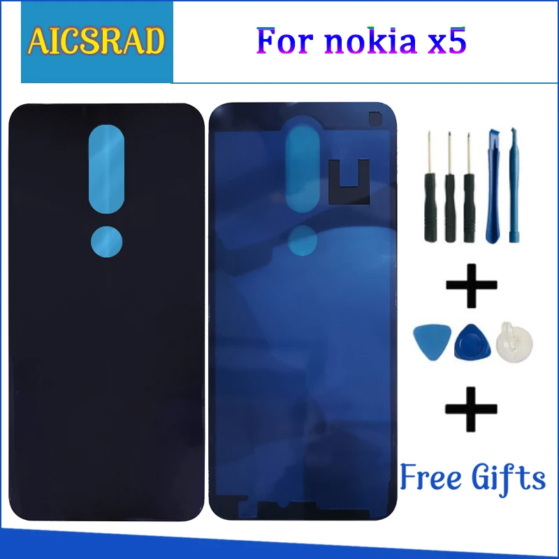 Задняя крышка для аккумулятора из стекла Nokia X5 5 1 Plus TA-1102 TA-1105 TA-1108 TA-1109 TA-1112 TA-1120 +