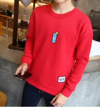 

ZNG 2018 menswear autumn printed round collar casual men's sweater male student sports coat lovers baseball suit trend