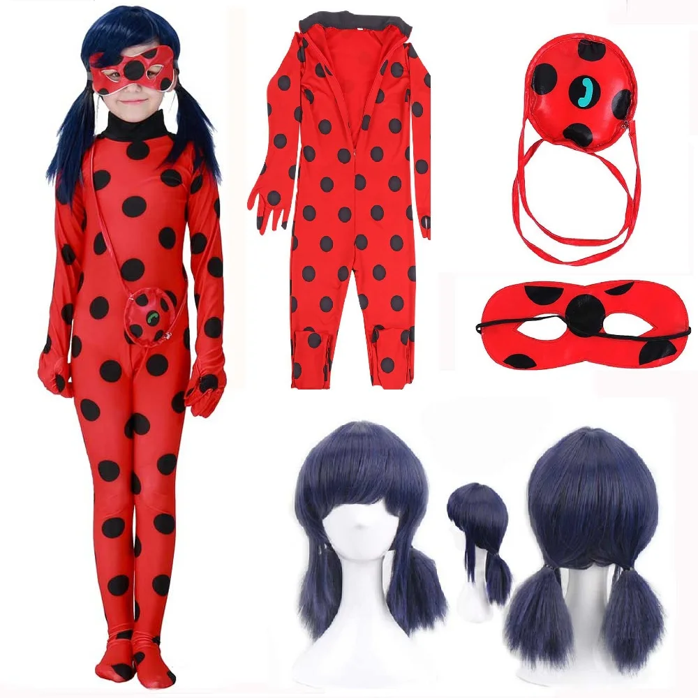 

Ladybug Costumes cosplay Christmas party bag girls children lady bug Zentai Suit halloween costume for kids and Adult