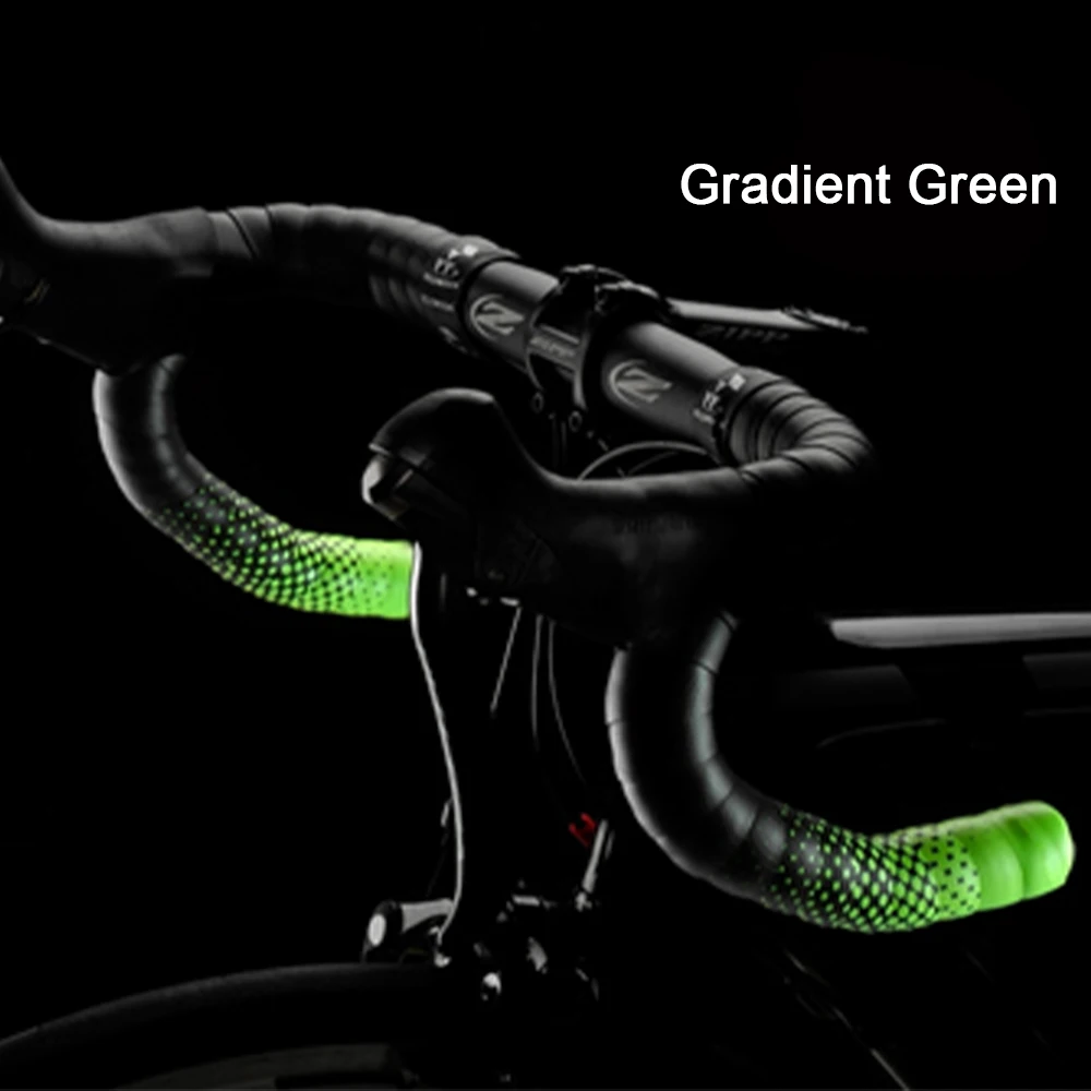 Gradient Green Новые высококачественные ленты для руля велосипеда, крутые силиконовые и полиуретановые ленты для руля, аксессуары для велосипедных ручек - Цвет: Gradient Green