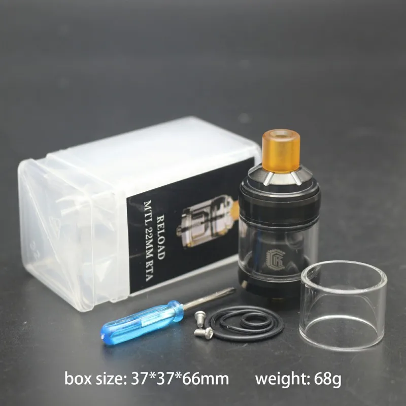 

3PCS High quality Style Relod MTL RTA Tank 22mm Diameter 2ml capacity for 510 box mod mechanical mod vape tank RTA RBA RDTA