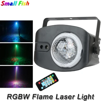 

RGBW 4IN1 Flame Laser Light Music Party Lights Christmas Decoration Shine Stage Lighting For Valentine's Day Club Bar DJ Party