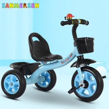 

New Upgrade Kids Tricycle Bicycle Backrest Bike Scooter With Foot Pedal Three Wheel Balance Bike Scooter Portable Walker Car