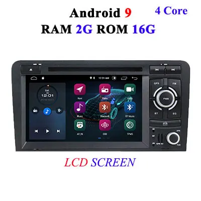 8 ядерный 4G 64G Android 9,0 2 Din автомобильный DVD gps для Audi A3 8P S3 RS3 Sportback 2011 Автомобильный мультимедийный плеер стерео радио wif obd2 dvr - Цвет: 2G 16G LCD