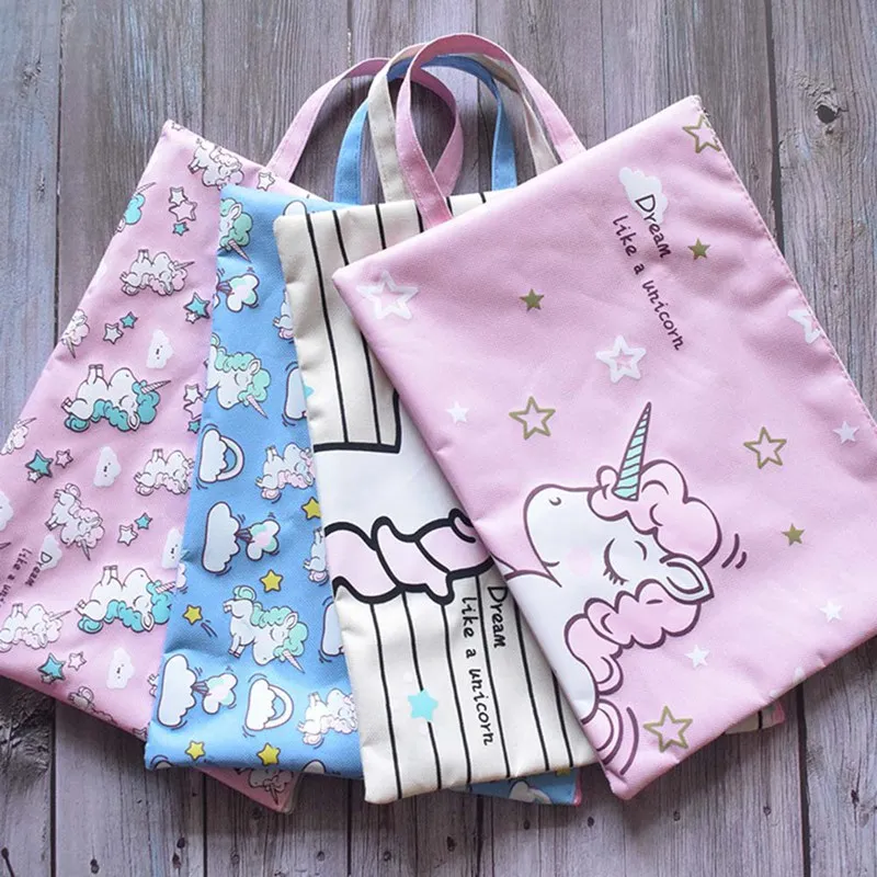 

1PC Unicorn Colorful File Bag Document Bag File Folder Stationery Filing Production For School Office Supplies