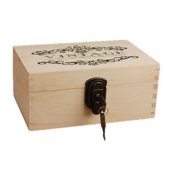 

Large Wooden Box with Hinged Lid - Wood Storage Box with Lid