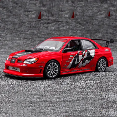 Подарок премиум класса 1:24 subaru wrx sti модель спортивного сплава автомобиля, моделирование литья гоночной модели, коллекция лучшая - Цвет: Racing car-Red