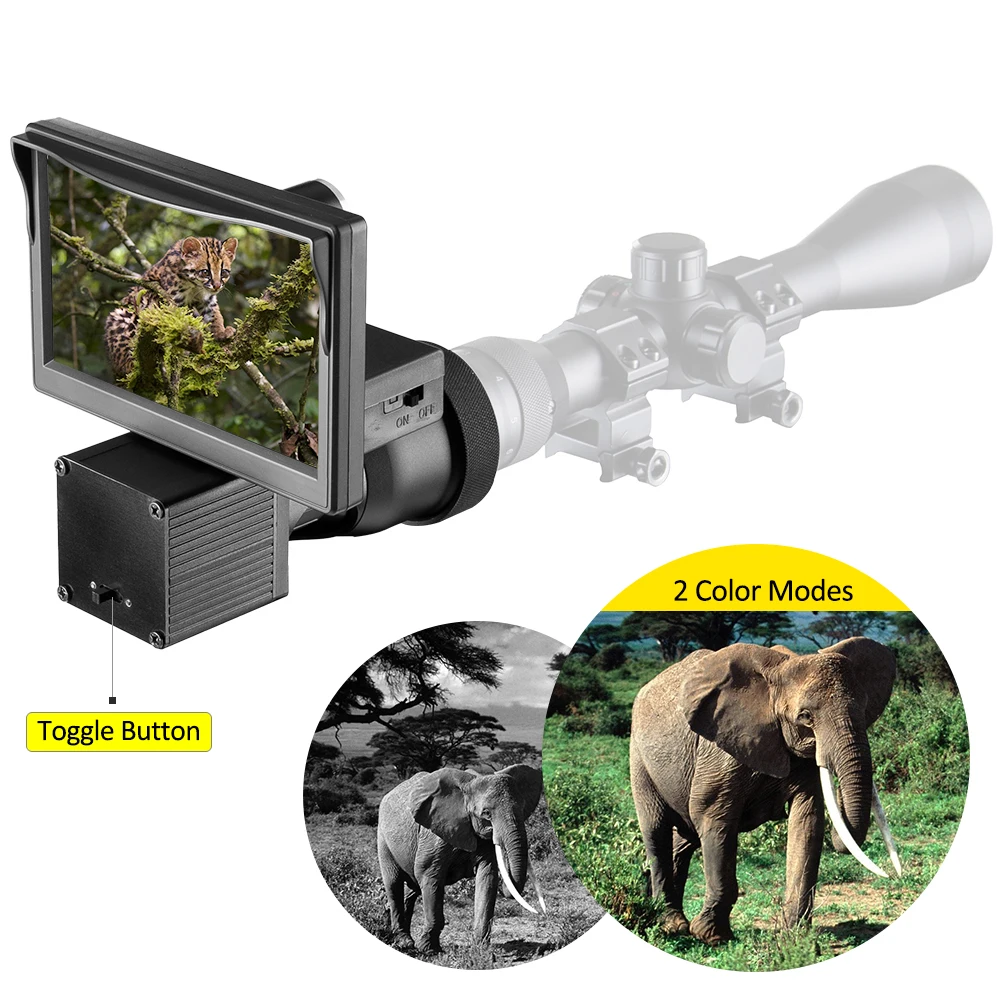 Fire Wolf &ndash; Vision nocturne &eacute;cran 5.0 pouces, siamois, cam&eacute;ras vid&eacute;o, illuminateur infrarouge, lunette de vis&eacute;e, chasse optique