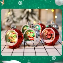 

Christmas Ball Ornament LED Glowing Ball Plastic Light-up Balls Christmas Decoration Hanging Balls Xmas Props