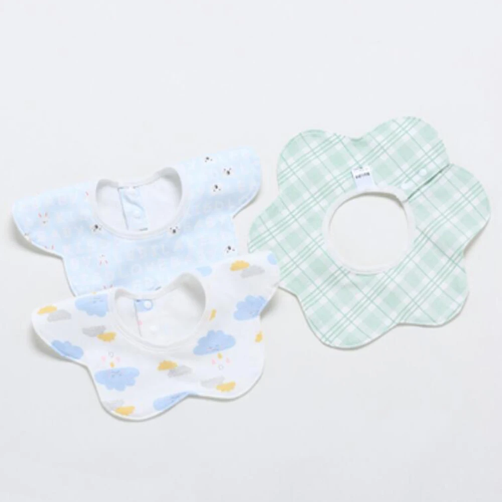 5Pcs/Lot Baby Bibs Waterproof Round 360 Degree Rotation Saliva Towel Infant Feeding Apron Newborn Stuff Wholesale