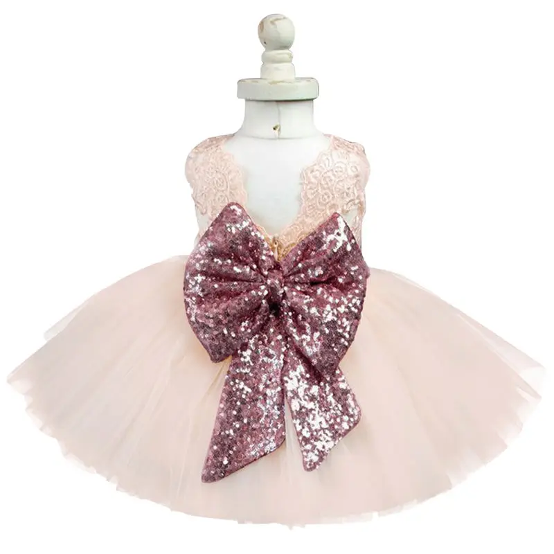 Новое модное платье с блестками и цветочным узором для девочек от 0 до 2 лет одежда принцессы для маленьких девочек на вечеринку, день рождения, свадьбу Детские платья для девочек - Цвет: Baby Clothes 3