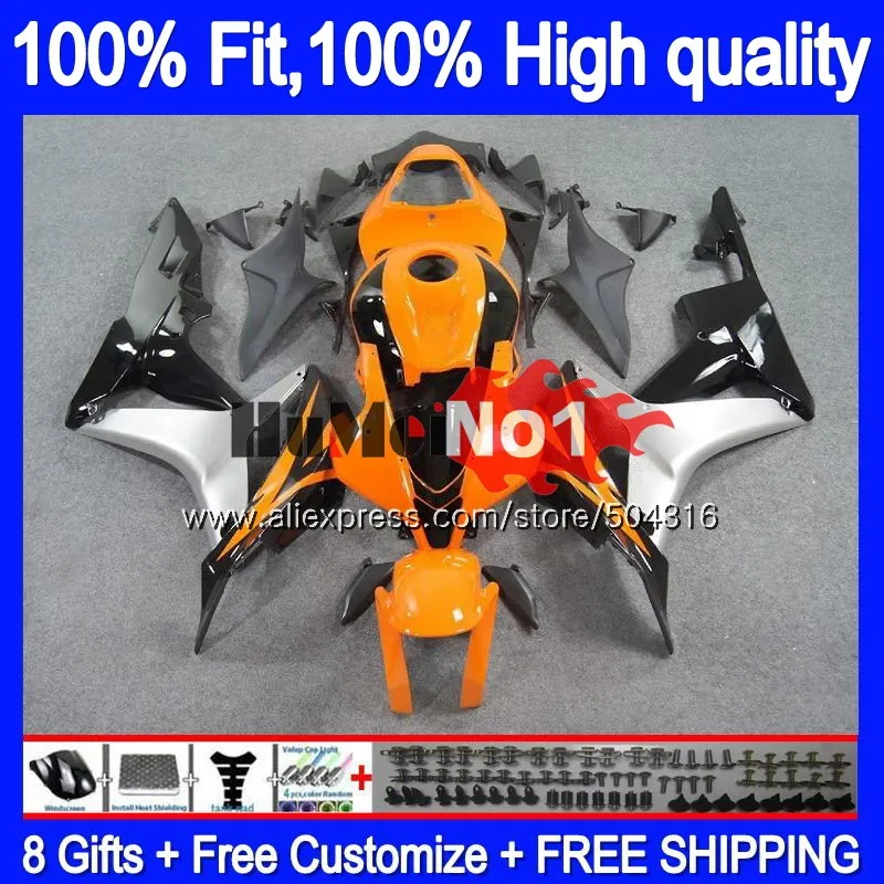 Инъекций для HONDA CBR 600 RR CC 600RR 600F5 CBR600RR Оранжевый blk 36MC. 83 CBR600F5 600CC CBR600 RR F5 2007 2008 07 08 обтекатель