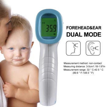 

Baby Non-contact IR Infrared Thermometer Handheld Digital LCD Forehead Pyrometer Gun Children Adult Thermometer 14.9*7.7*4.3cm