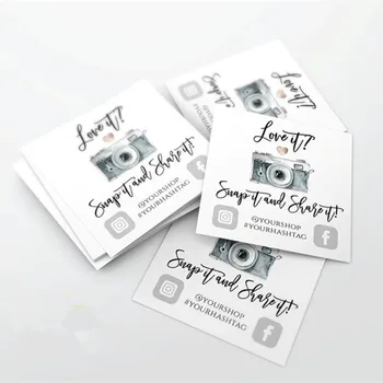 

Personalize EDITABLE Snap and Share cards, labels, stickers, Custom Logo Business Name Cards, Silver Social Media Cards
