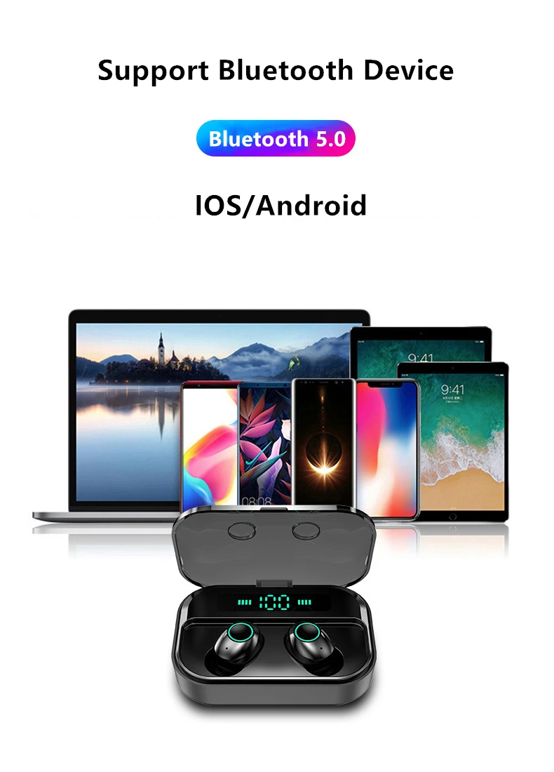 TWS 5,0 Bluetooth IPX7 водонепроницаемые игровые музыкальные спортивные наушники с сенсорным управлением 8D Srround стерео гарнитура для телефона Xiaomi huawei