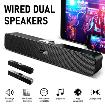 

Double Horn + Diaphragm Computer Speaker PC Tablet Sound Box Indoor MP3 Notebook MUSIC USB Mini Speaker Laptop Soundbar