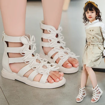 

Kids Gladiator Sandals For Girls Children's Beach Shoes Kids Summer High Top Sandals Fashion Girls Roman Shoes KS618