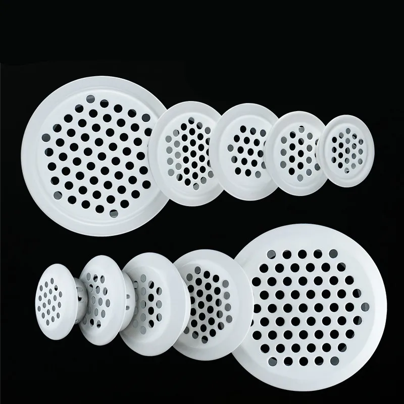 Sistema de ventilación redondo de acero inoxidable, ventilación para armario, decoración, respirador, 30mm/35mm/40mm/ 43mm/65mm, 10 Uds. Por lote