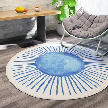 

Nordic Round Fluffy Rug Living Room Home Soft Kids Room Carpet Sofa Coffee Table Shaggy Round Rug Computer Chair Floor Mat