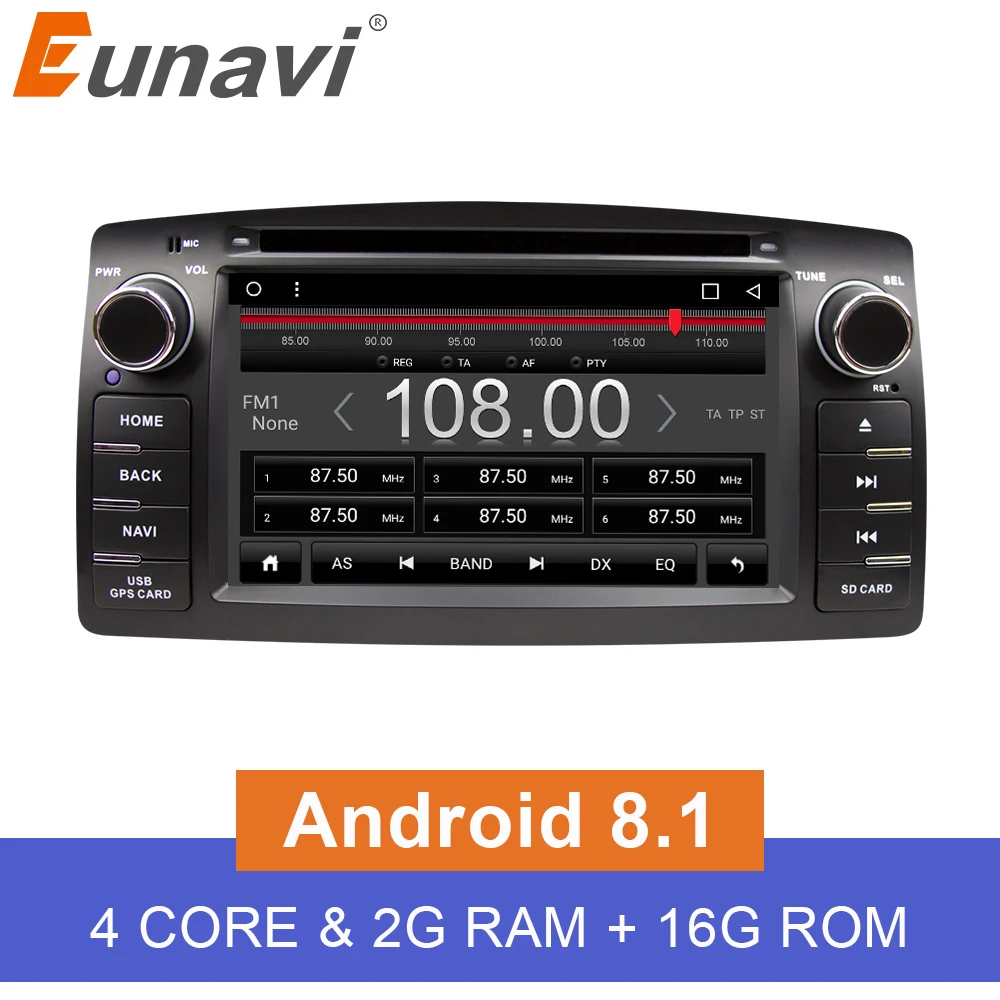 Eunavi 2 Din автомобильный DVD для Toyota Corolla E120 BYD F3 Android 8 1 четырехъядерный ram 2G 2Din стерео gps