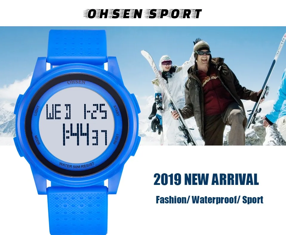 OHSEN цифровые женские наручные часы модные белые водонепроницаемые электронные женские часы спортивные детские подарочные часы relogio feminino
