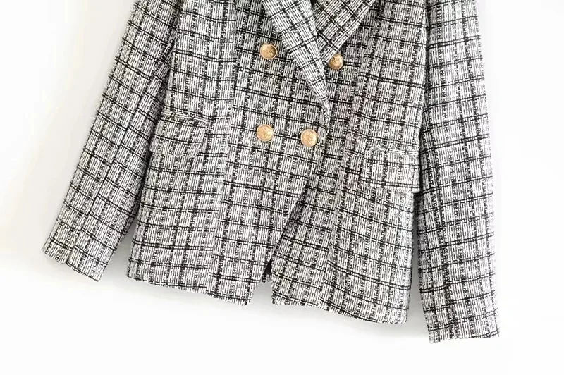 Клетчатый необработанный край твидовая куртка пальто женские v-образным вырезом двубортные с пуговицами ремень дамское пальто длинный рукав износоустойчивый фланелевый Блейзер Пальто