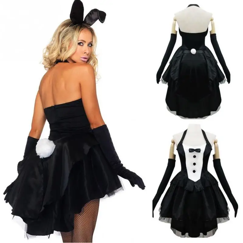 Halloween Sexy Bunny Costume Adult Tuxedo Rabbit Dress SXXL Plus Size — free download