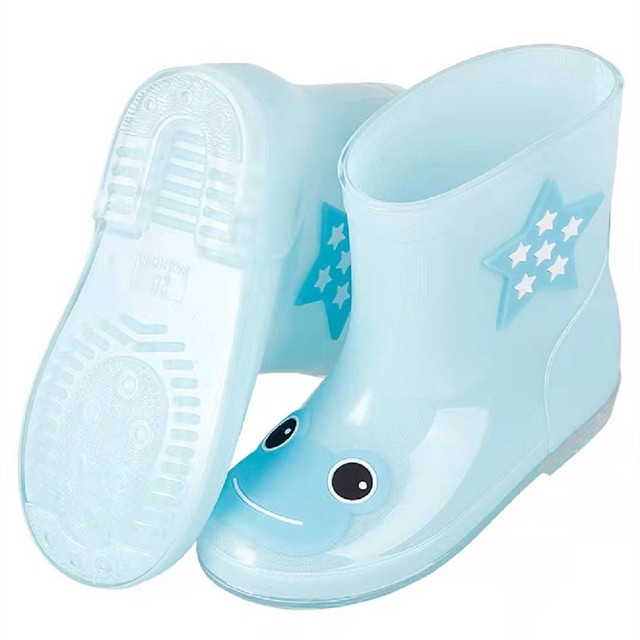 autumn and winter children's rain boots Plush warm ankle boots boys and girls PVC waterproof water shoes