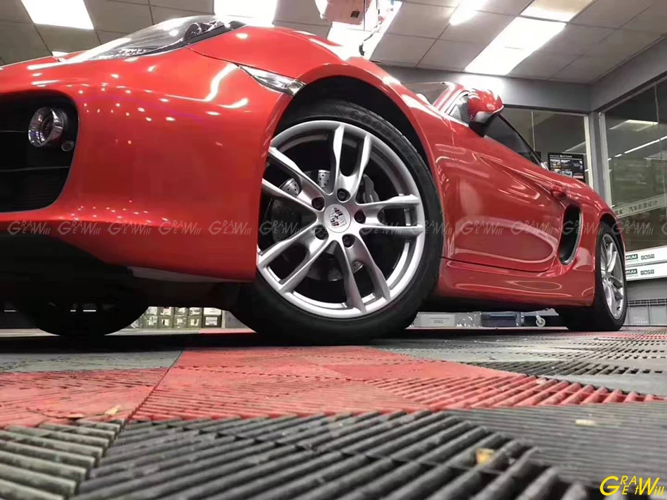 Gloss Metal Paint Red Vinyl Wrap Film Super Glossy Metal Cherry Red Car Wrap Sticker Air Bubble Free 1.52*18M/Roll