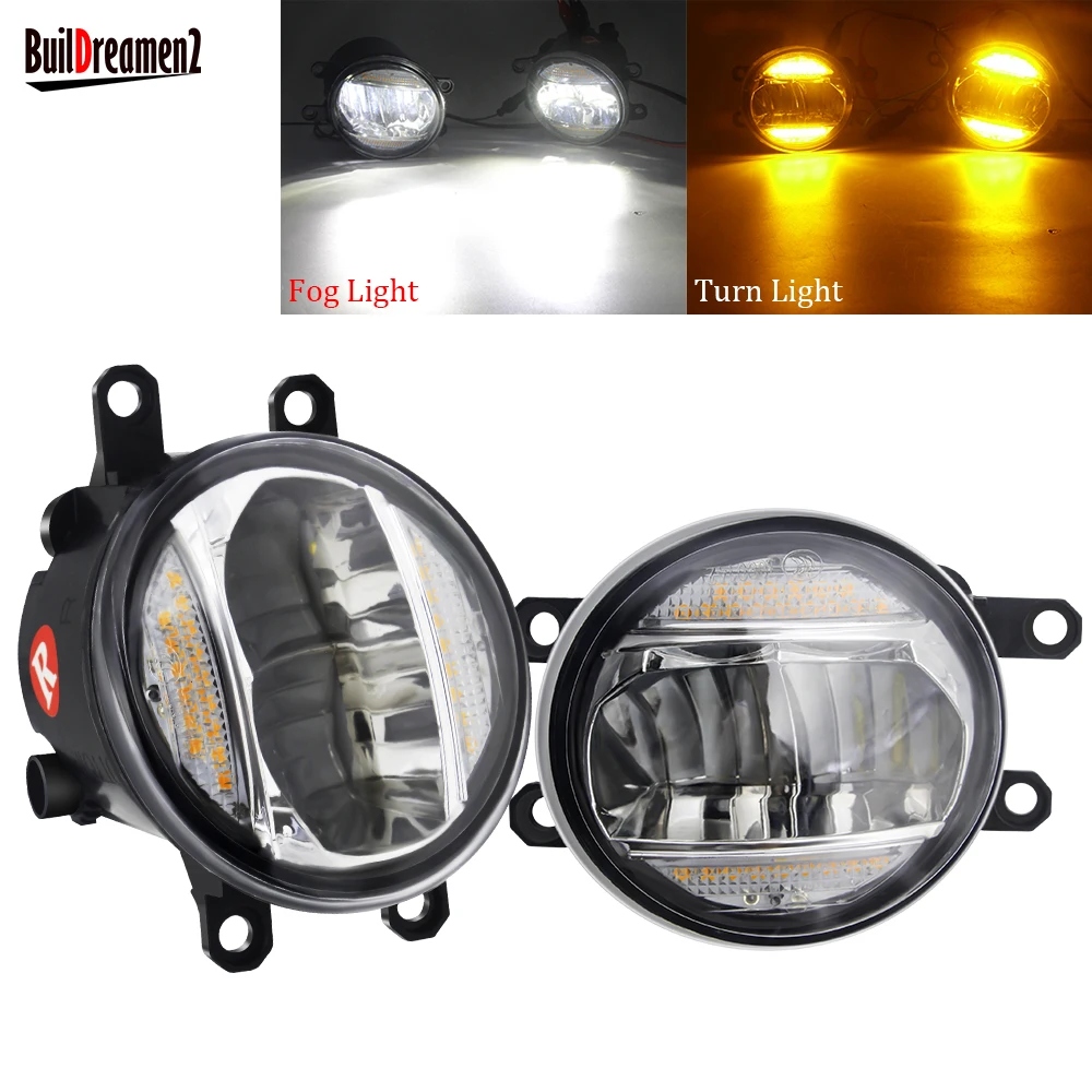 Car LED Fog Light + Turn Signal Lamp 30W 3000LM White Amber For Toyota Corolla Camry Tacoma Tundra Prius Sienna Avalon Estima | Автомобили