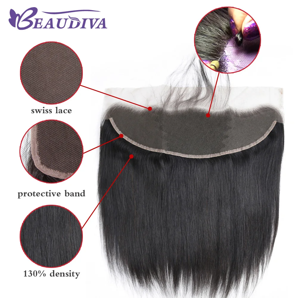Straight Hair Bundles With Frontal 60g Branzilian Human Hair Bundles With Frontal Beaudiva Remy Straight Hair With Closure