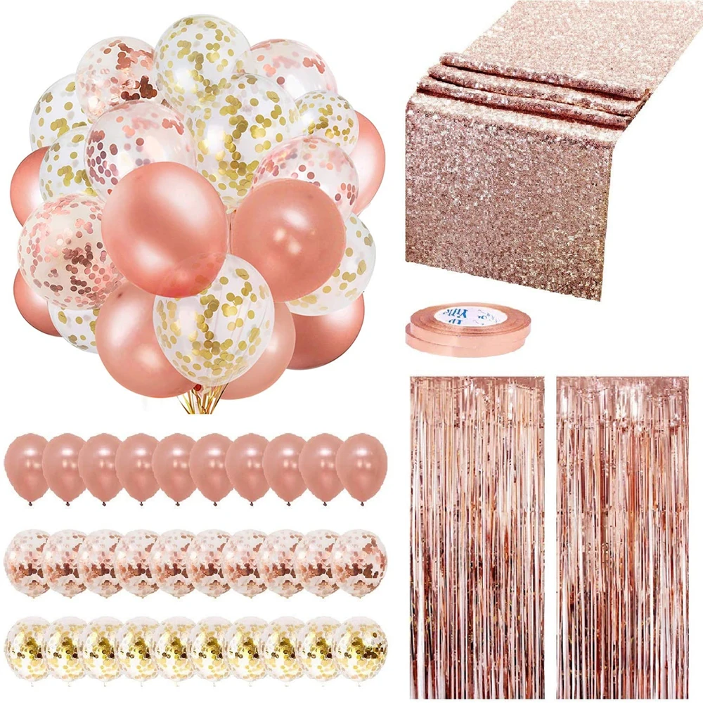 Conjunto de accesorios para decoración de fiestas, paquete 35 Globos Oro rosa para boda, Navidad y Año Nuevo|Globos y accesorios| - AliExpress