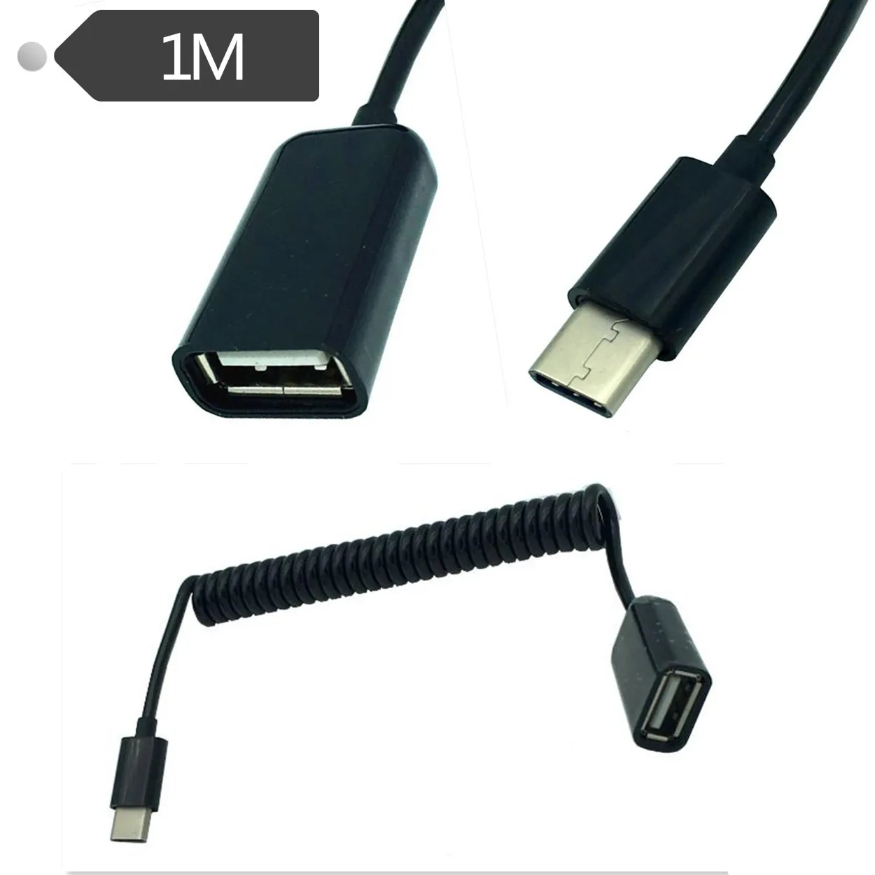 Выдвижной кабель OTG с разъемом Type-c на USB 2 0 длина 1 метр | Электроника