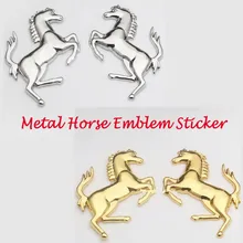 3D Logo Zinc Alloy Metal Horse Emblem Sticker badge Emblem Decal For Ford Ferrari Car Window Bumper Body Sticker car-styling