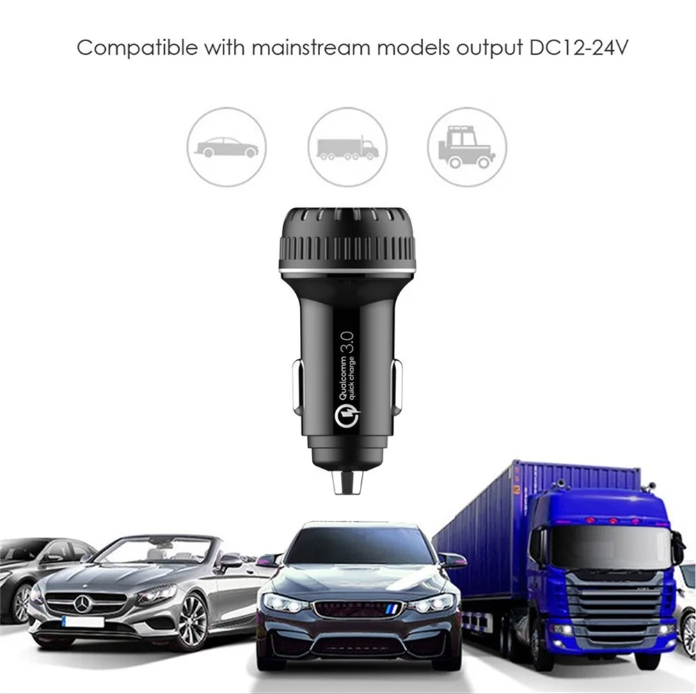 PD 5A USB быстрое зарядное устройство QC 3,0 4,0 автомобильное зарядное устройство 3,0 Dual USB 36 Вт Тип C светодиодный 9 в 3 а 27 Вт автомобильное зарядное устройство для телефона xiaomi Iphone
