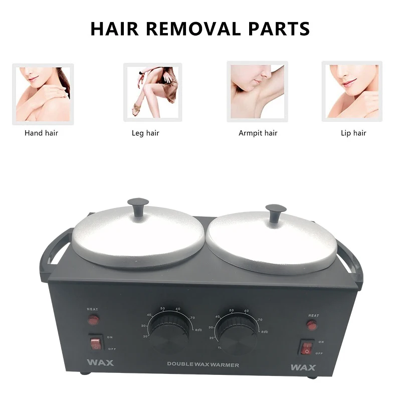 Wax Heater Electric Double Wax Warmer Machine For Hair Removal Double Chamber For Paraffin Salon