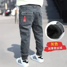 Весенне-осенние вельветовые штаны для мальчиков детские брюки среднего и большого размера детские модные повседневные штаны с вышивкой в виде бутылки вина