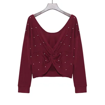 

Madam clothing OWLPRINCESS Fall 2018 new women's wear loose bubble bead long sleeve head fleece