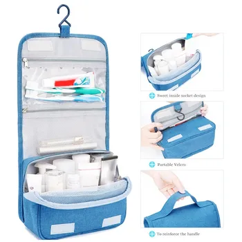 

Women cosmetic bag Potable Travel Folding Make up Toiletry Bags with Hook Organizer Bags Traveling Hanging Makeup Bag hot