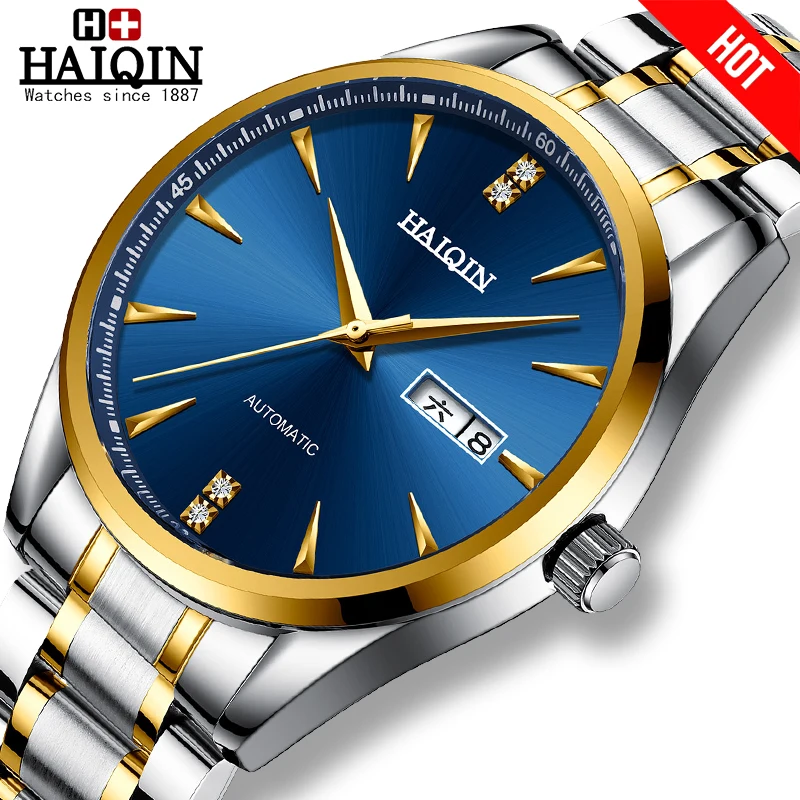 

HAIQIN Fashion Gold watch Men's watches Mens Watches top brand luxury watch men mechanical wrist watch Clock Relogio Masculino