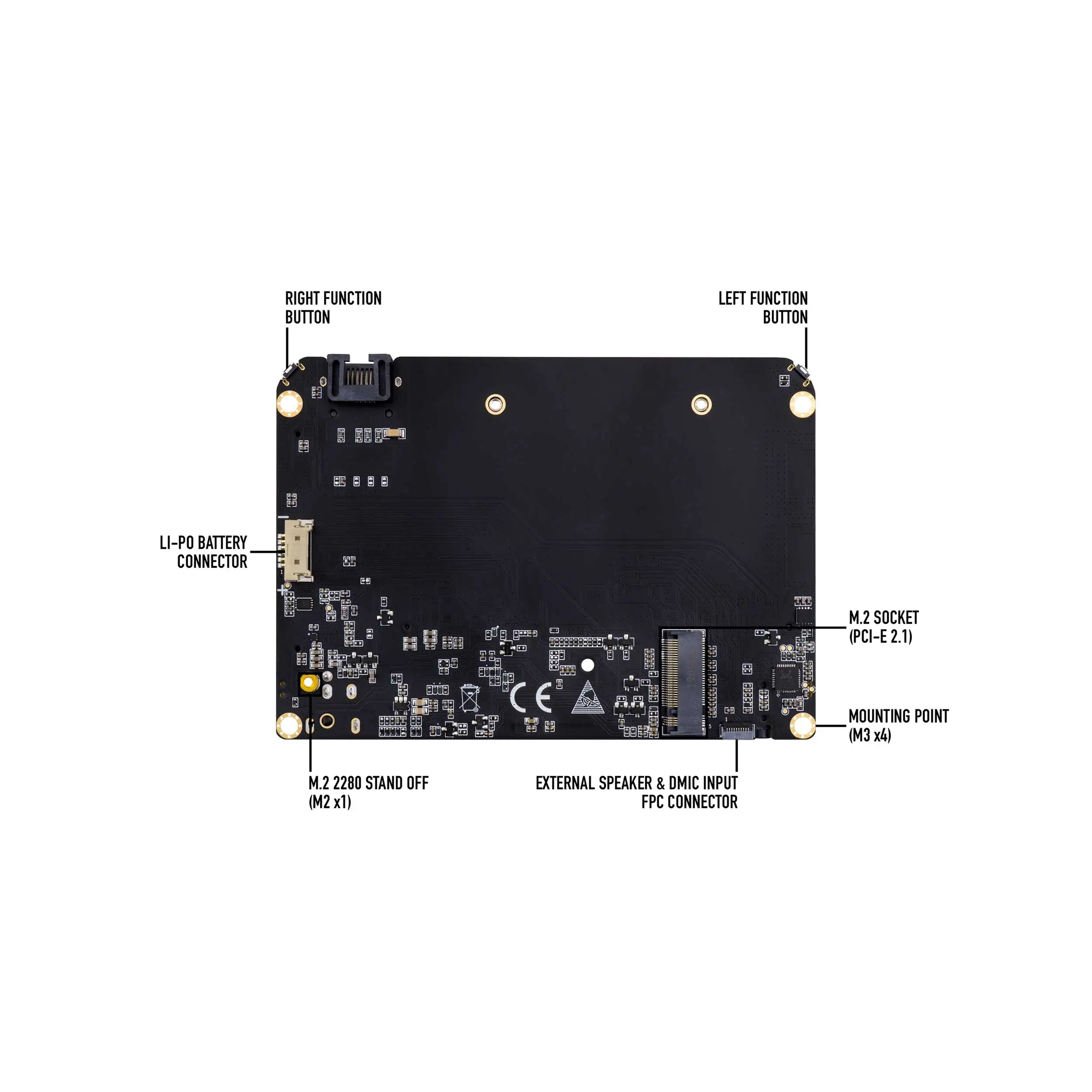  Smartfly Khadas Captain Carrier Board for Edge Rockchip RK3399 ARM SBC/Single Board Computer 4GB LP
