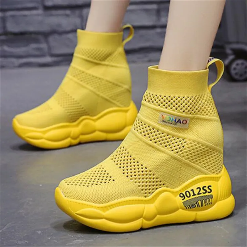 

High-quality Luxury Brand Socks Boots Women Fashion Designer Shoes Woman 2019 ankle Boots Elastic Slim Female Lady Casual Shoes