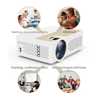 

J12 LED Projector Full-HD 1080P Mini Projector WIFI Connect Phone Wireless Sync Display Home Theater 800*480P 5000Lux