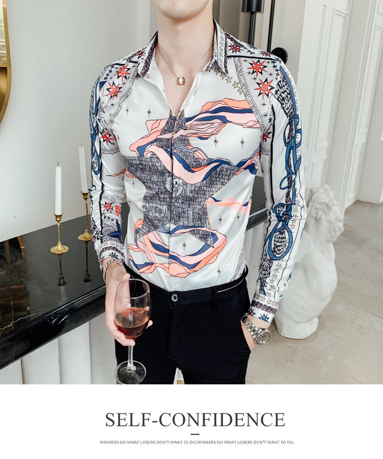 Повседневная рубашка Slim Fit Мужская рубашка платье Вечерние смокинги Camiseta Masculina Корейская мужская одежда рубашка Мужская Уличная мода с
