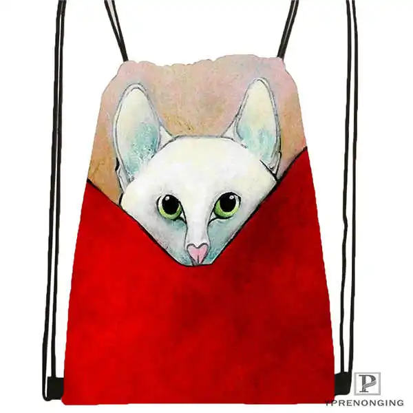 Cutest_cat_ong_the_wheat_@ 01-походная сумка на шнурке милый рюкзак для детей(черная спинка) 31x40 см#180611-03-131