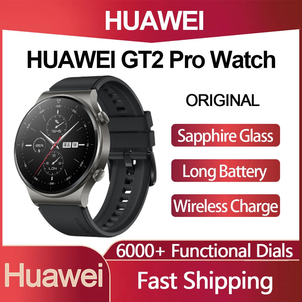 Смарт-часы HUAWEI GT 2 Pro GT2 ECG мужские водонепроницаемые с поддержкой GPS и беспроводной